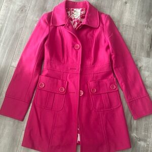 Anthropologie Raspberry Jacket Coat